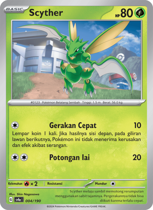 Scyther 004 — Harta Berkilau ex (Indonesian Pokémon TCG card)