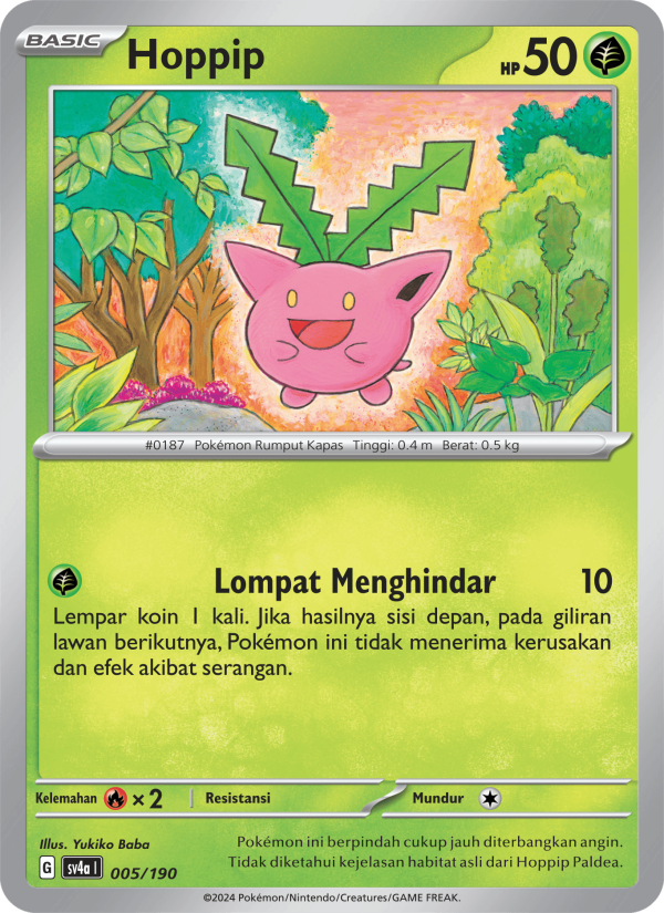 Hoppip 005 — Harta Berkilau ex (Indonesian Pokémon TCG card)