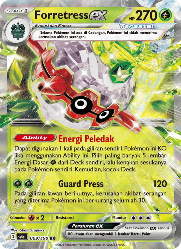 Forretress ex 009 — Harta Berkilau ex (Indonesian Pokémon TCG card)
