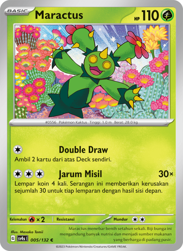 Maractus 005/132 — Pertemuan Paradoks (Indonesian Pokémon TCG card)