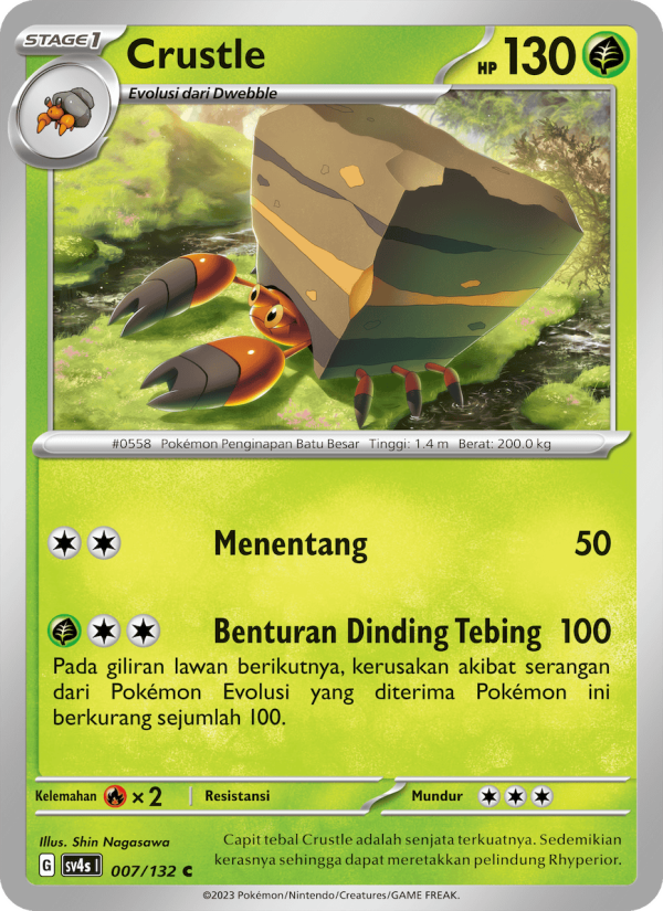 Crustle 007/132 — Pertemuan Paradoks (Indonesian Pokémon TCG card)
