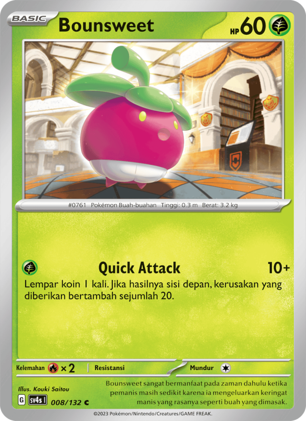 Bounsweet 008/132 — Pertemuan Paradoks (Indonesian Pokémon TCG card)