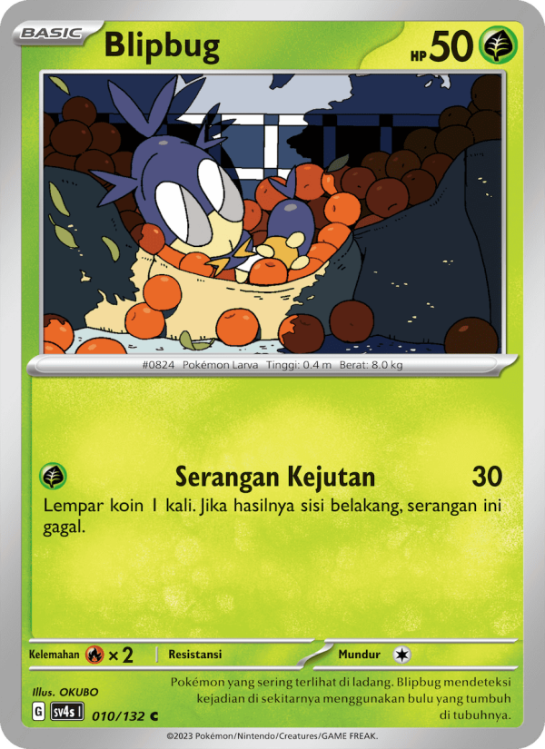 Blipbug 010/132 — Pertemuan Paradoks (Indonesian Pokémon TCG card)