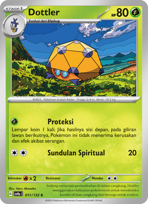 Dottler 011/132 — Pertemuan Paradoks (Indonesian Pokémon TCG card)