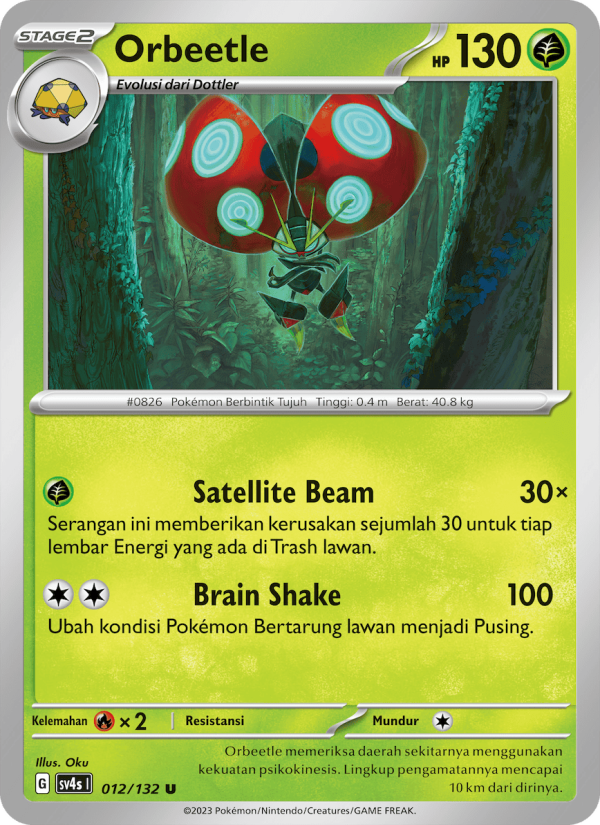 Orbeetle 012/132 — Pertemuan Paradoks (Indonesian Pokémon TCG card)