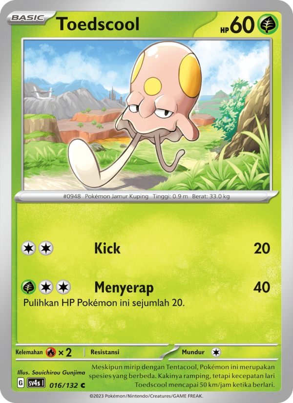 Toedscool 016/132 — Pertemuan Paradoks (Indonesian Pokémon TCG card)