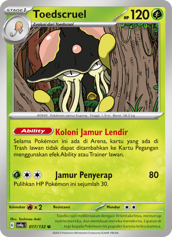 Toedscruel 017/132 — Pertemuan Paradoks (Indonesian Pokémon TCG card)