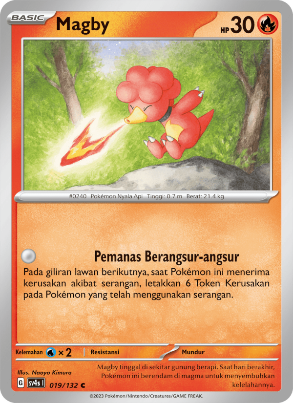 Magby 019/132 — Pertemuan Paradoks (Indonesian Pokémon TCG card)