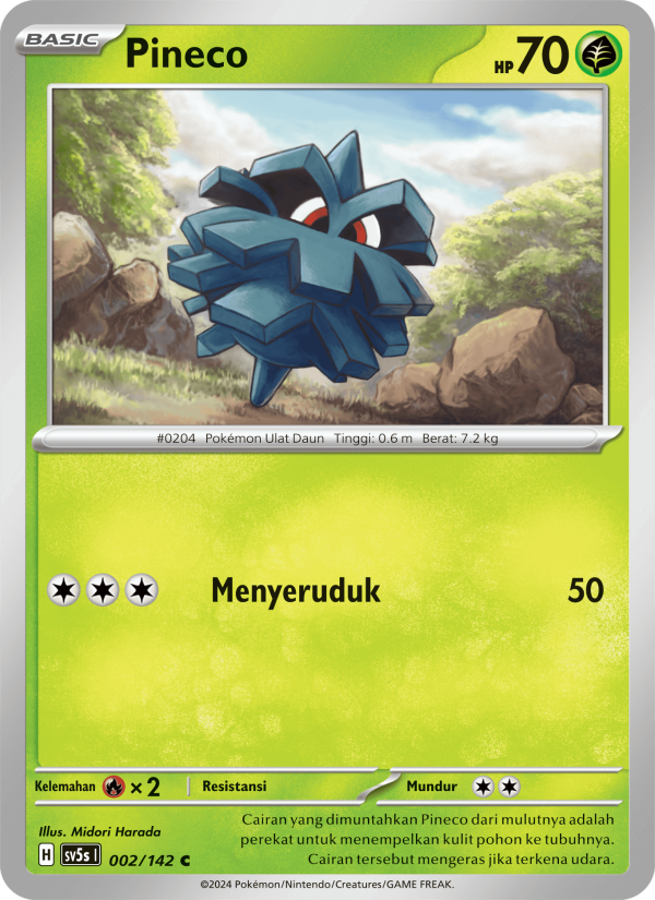 Pineco 002 — Paradoks Andalan (Indonesian Pokémon TCG card)