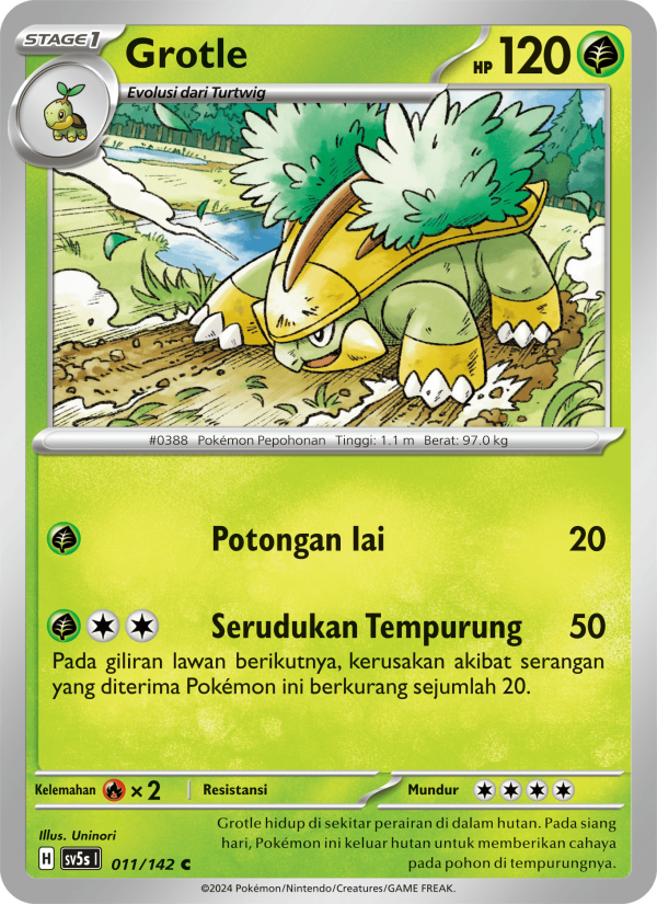 Grotle 011 — Paradoks Andalan (Indonesian Pokémon TCG card)