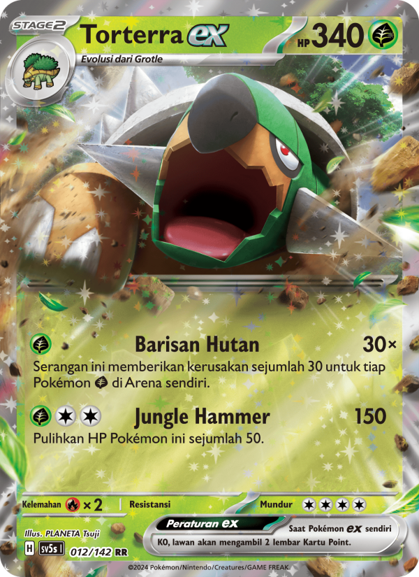 Torterra ex 012 — Paradoks Andalan (Indonesian Pokémon TCG card)