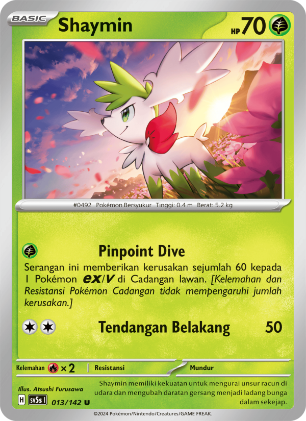 Shaymin 013 — Paradoks Andalan (Indonesian Pokémon TCG card)