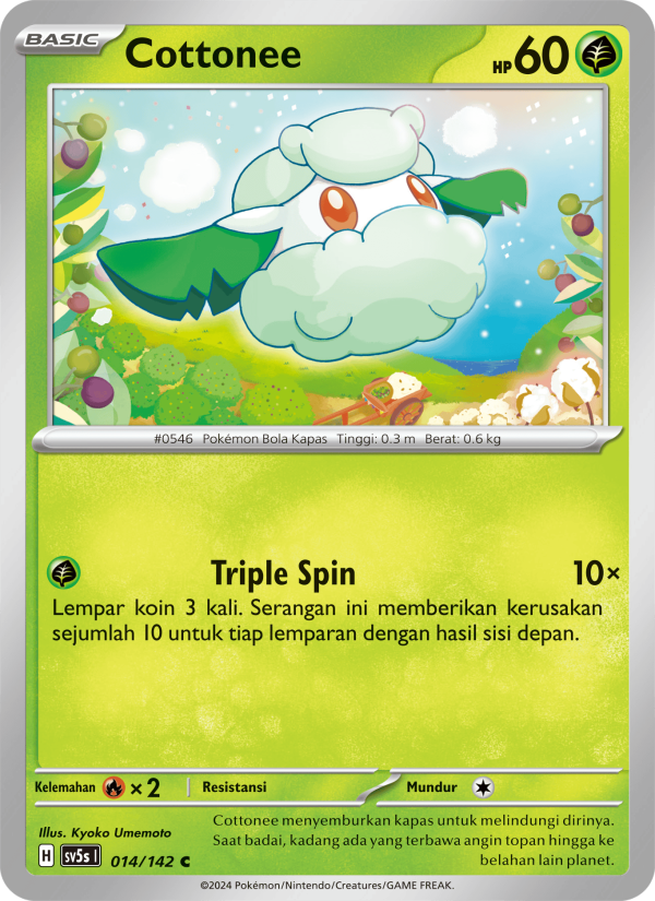 Cottonee 014 — Paradoks Andalan (Indonesian Pokémon TCG card)