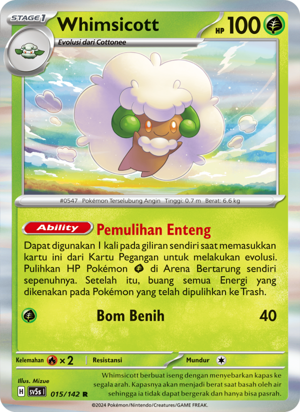 Whimsicott 015 — Paradoks Andalan (Indonesian Pokémon TCG card)