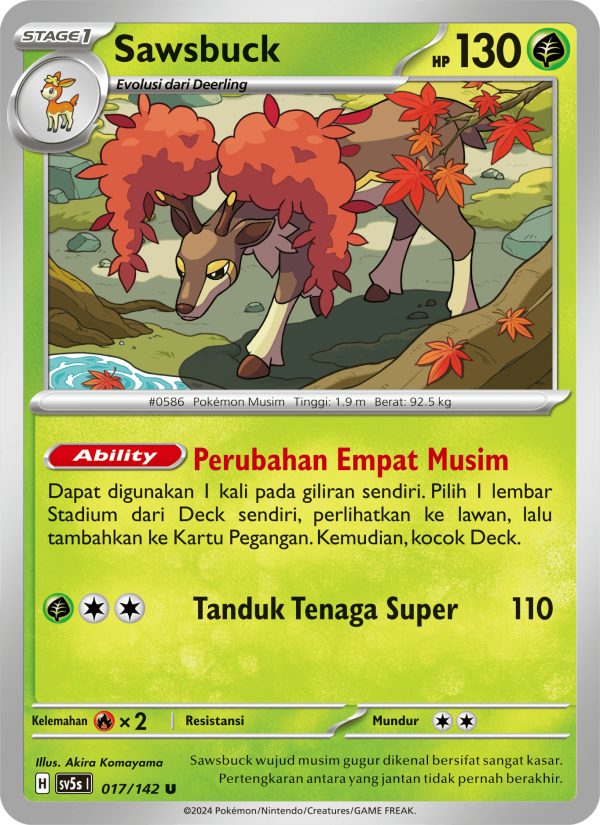 Sawsbuck 017 — Paradoks Andalan (Indonesian Pokémon TCG card)