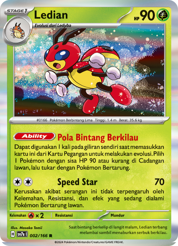 Ledian 002 — Bimbingan Rasi (Indonesian Pokémon TCG card)