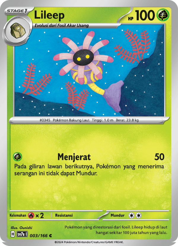 Lileep 003 — Bimbingan Rasi (Indonesian Pokémon TCG card)
