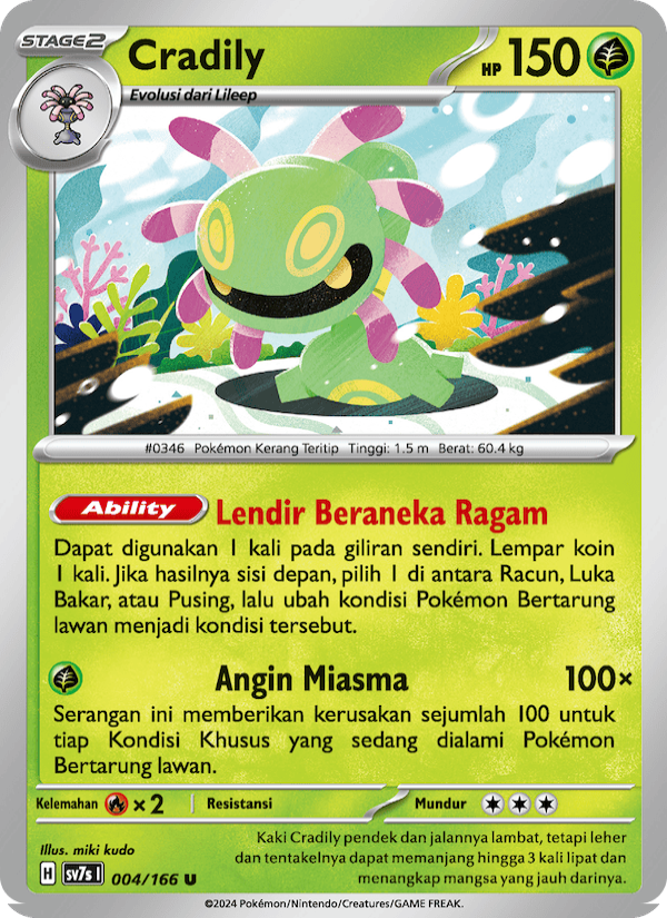 Cradily 004 — Bimbingan Rasi (Indonesian Pokémon TCG card)
