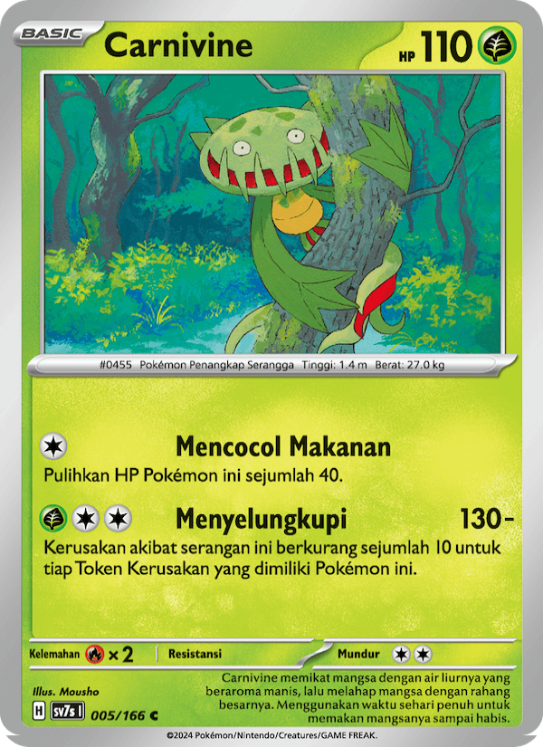 Carnivine 005 — Bimbingan Rasi (Indonesian Pokémon TCG card)