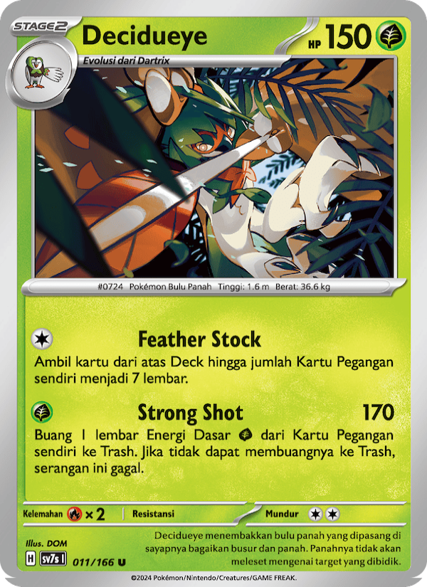 Decidueye 011 — Bimbingan Rasi (Indonesian Pokémon TCG card)