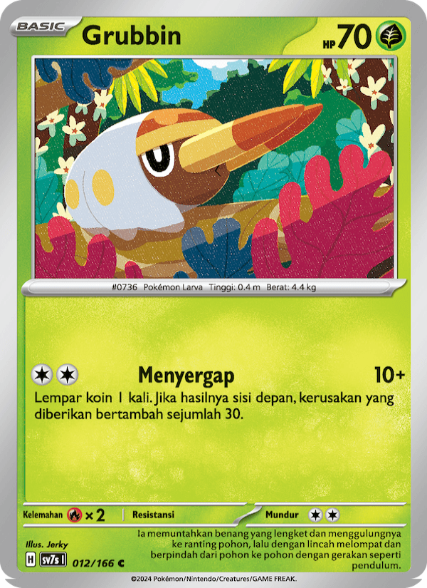 Grubbin 012 — Bimbingan Rasi (Indonesian Pokémon TCG card)