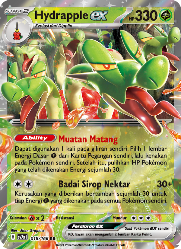 Hydrapple ex 018 — Bimbingan Rasi (Indonesian Pokémon TCG card)
