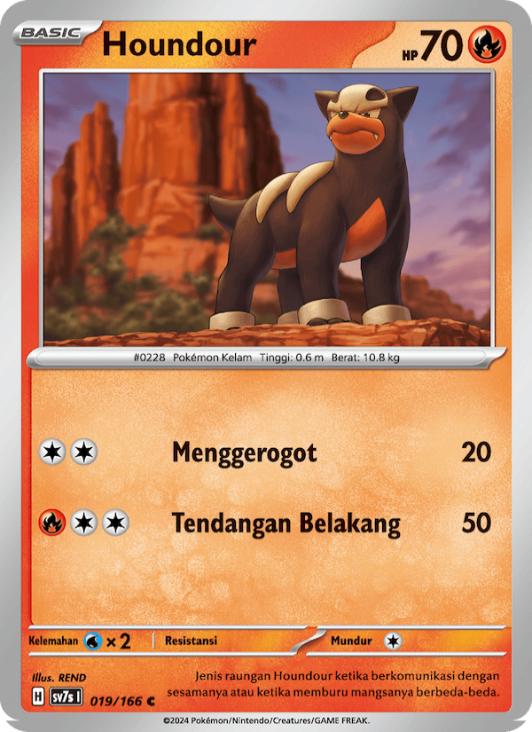 Houndour 019 — Bimbingan Rasi (Indonesian Pokémon TCG card)