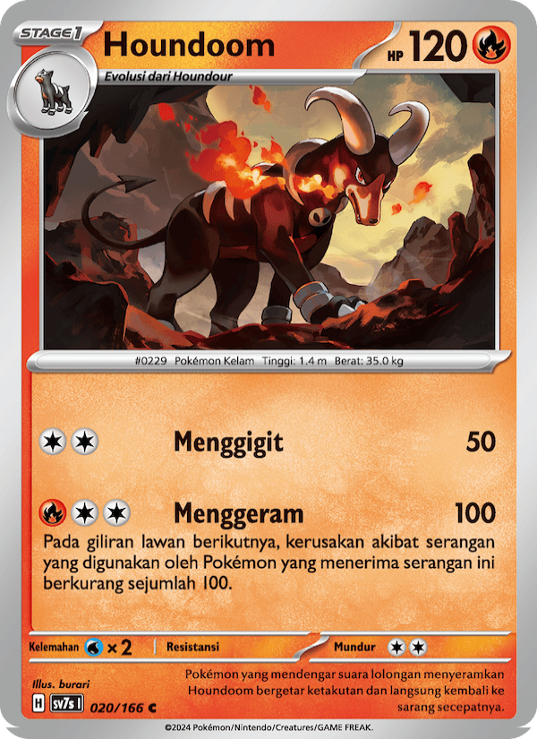 Houndoom 020 — Bimbingan Rasi (Indonesian Pokémon TCG card)