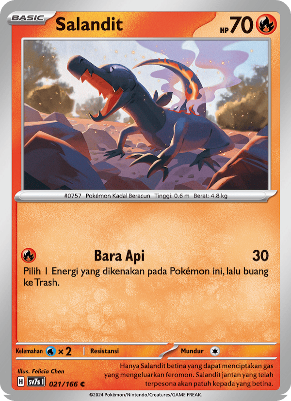 Salandit 021 — Bimbingan Rasi (Indonesian Pokémon TCG card)