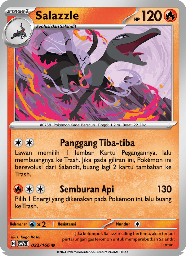 Salazzle 022 — Bimbingan Rasi (Indonesian Pokémon TCG card)