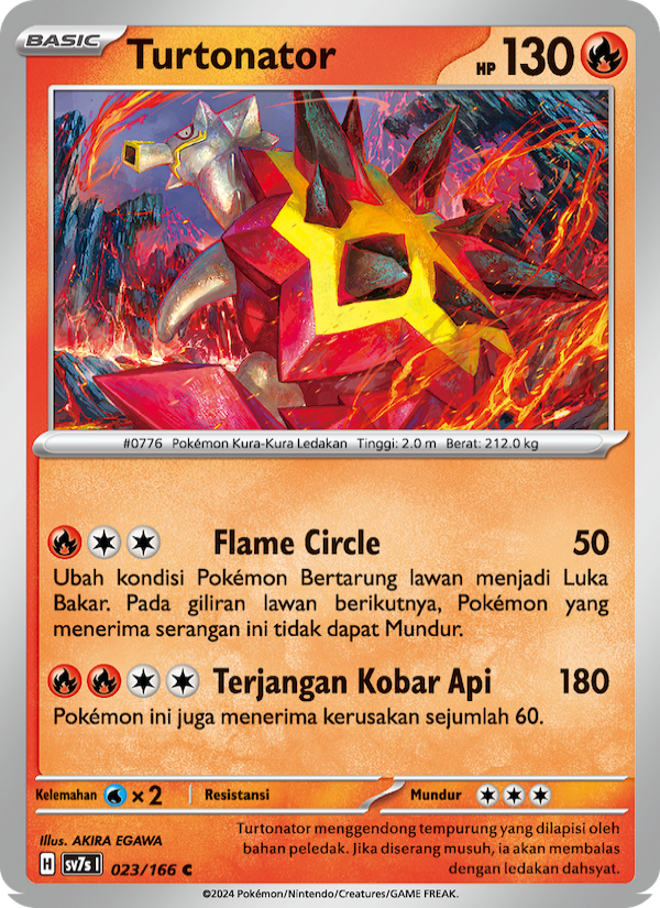 Turtonator 023 — Bimbingan Rasi (Indonesian Pokémon TCG card)