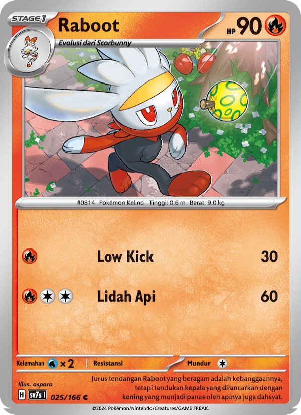 Raboot 025 — Bimbingan Rasi (Indonesian Pokémon TCG card)