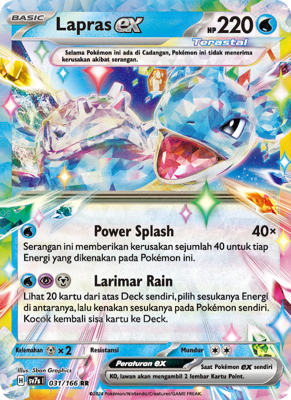 Lapras ex 031 — Bimbingan Rasi (Indonesian Pokémon TCG card)