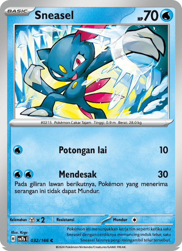 Sneasel 032 — Bimbingan Rasi (Indonesian Pokémon TCG card)