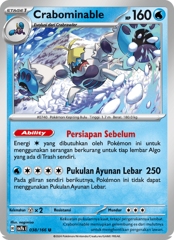 Crabominable 038 — Bimbingan Rasi (Indonesian Pokémon TCG card)