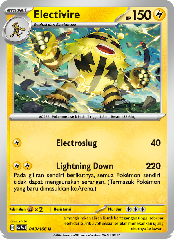 Electivire 043 — Bimbingan Rasi (Indonesian Pokémon TCG card)