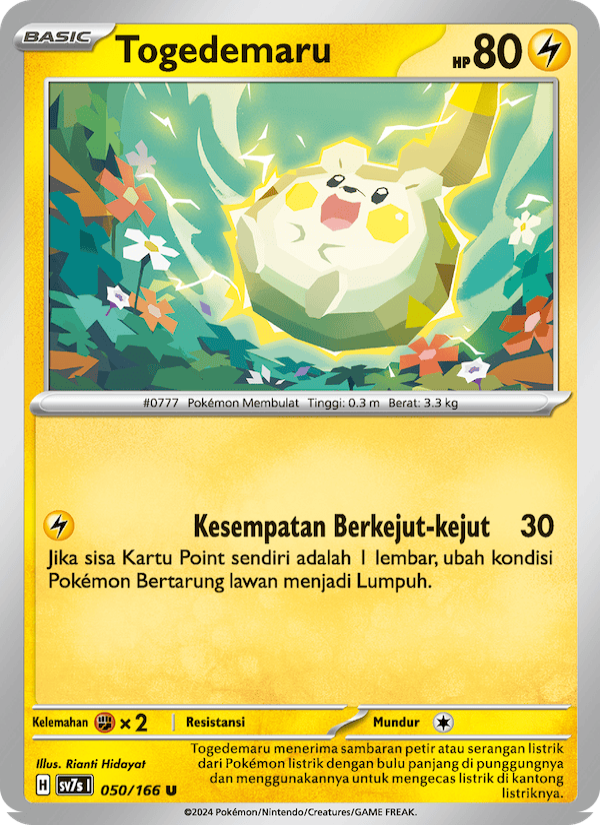 Togedemaru 050 — Bimbingan Rasi (Indonesian Pokémon TCG card)