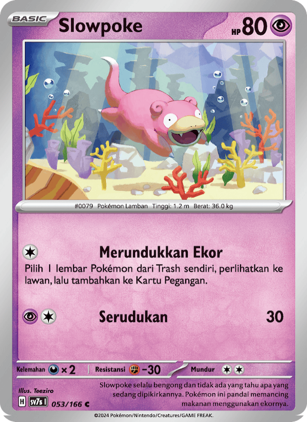 Slowpoke 053 — Bimbingan Rasi (Indonesian Pokémon TCG card)