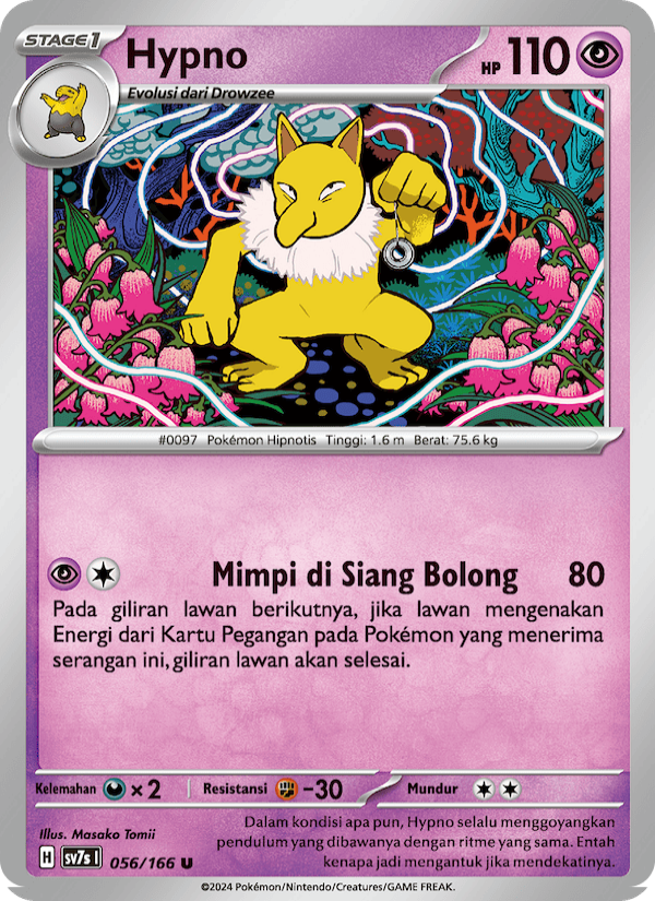 Hypno 056 — Bimbingan Rasi (Indonesian Pokémon TCG card)