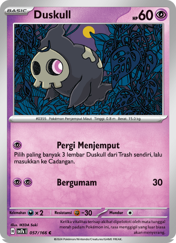 Duskull 057 — Bimbingan Rasi (Indonesian Pokémon TCG card)