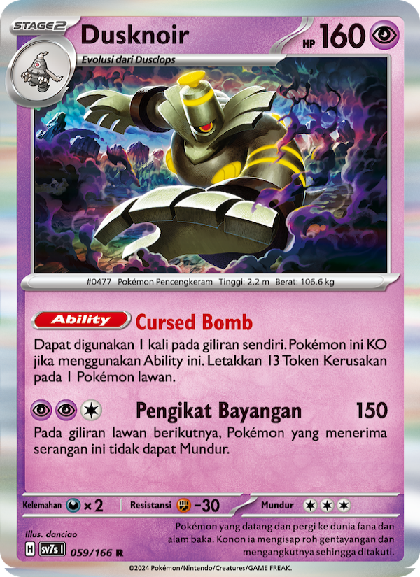 Dusknoir 059 — Bimbingan Rasi (Indonesian Pokémon TCG card)