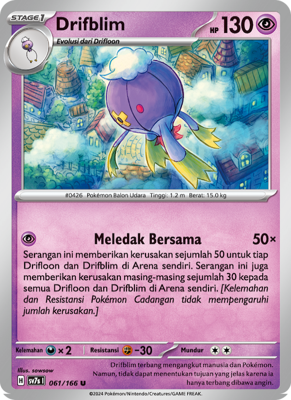 Drifblim 061 — Bimbingan Rasi (Indonesian Pokémon TCG card)