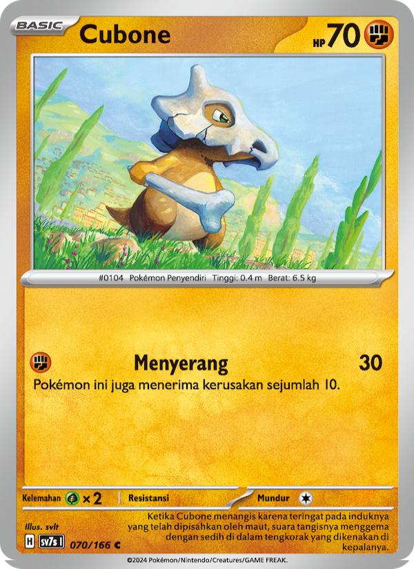 Cubone 070 — Bimbingan Rasi (Indonesian Pokémon TCG card)