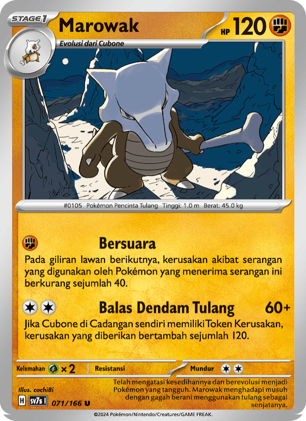 Marowak 071 — Bimbingan Rasi (Indonesian Pokémon TCG card)