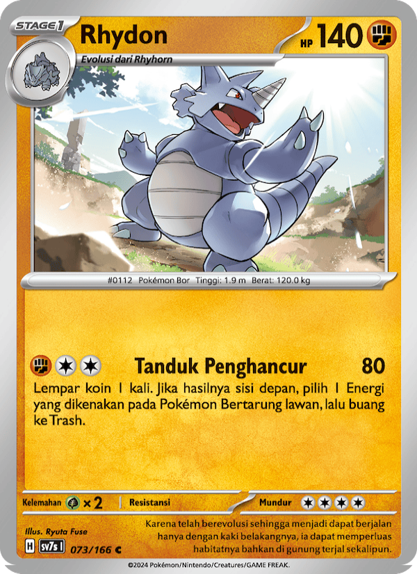 Rhydon 073 — Bimbingan Rasi (Indonesian Pokémon TCG card)