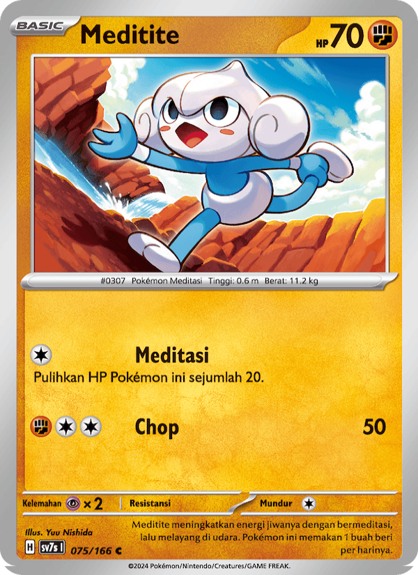 Meditite 075 — Bimbingan Rasi (Indonesian Pokémon TCG card)