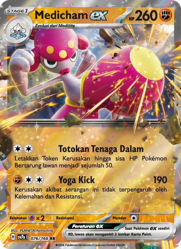 Medicham ex 076 — Bimbingan Rasi (Indonesian Pokémon TCG card)