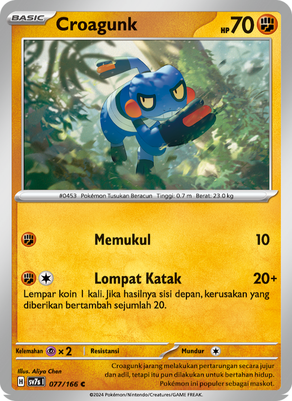 Croagunk 077 — Bimbingan Rasi (Indonesian Pokémon TCG card)