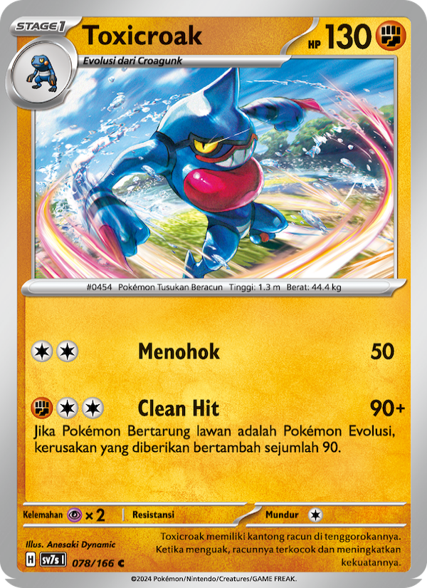 Toxicroak 078 — Bimbingan Rasi (Indonesian Pokémon TCG card)