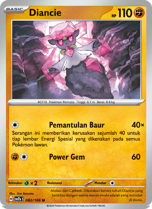 Diancie 082 — Bimbingan Rasi (Indonesian Pokémon TCG card)
